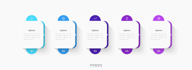 Vector Infographic label design template with icons and 5 options or steps. Can be used for process diagram, presentations, workflow layout, banner, flow chart, info graph.