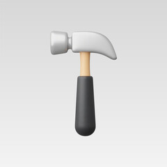 3d Realistic Hammer Icon vector illustration