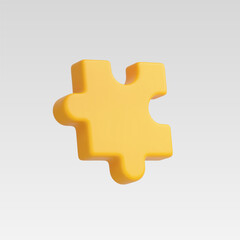 Obraz premium 3d Realistic Puzzle Icon vector illustration