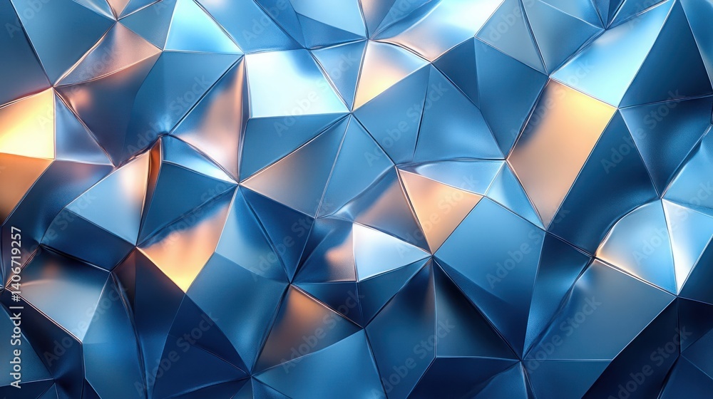 Poster 3d futuristic polygonal pattern background – abstract geometric modern wall design for digital space