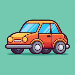 Car Vehicle Cartoon Vector Icon Illustration Vehicle Transportation Icon Isolated Flat Vector