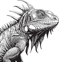 iguana on white background