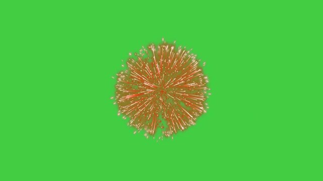 nice red fireworks explosion greenscreen