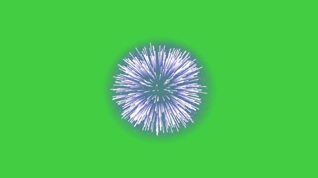 Abstract Firework on green Screen chroma key background