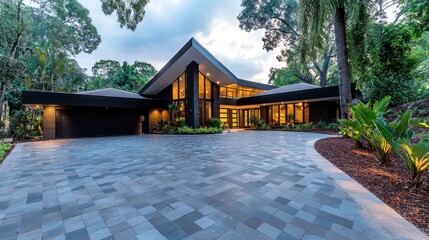 Modern architectural home design luxurious spacious residence exterior