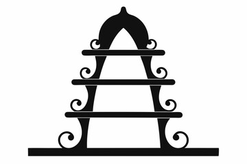 decorative ladder shelf silhouette vector illustration