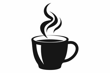coffee mug steam silhouette vector illustration