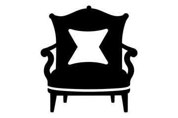 throw pillow chair silhouette vector illustration