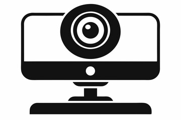 webcam monitor silhouette vector illustration