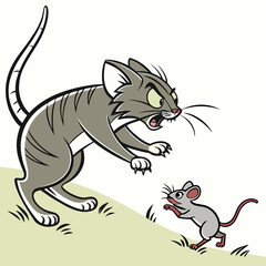 Obraz premium cat-chasing-rat