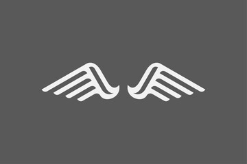 Curved elegant wings symetric logo 