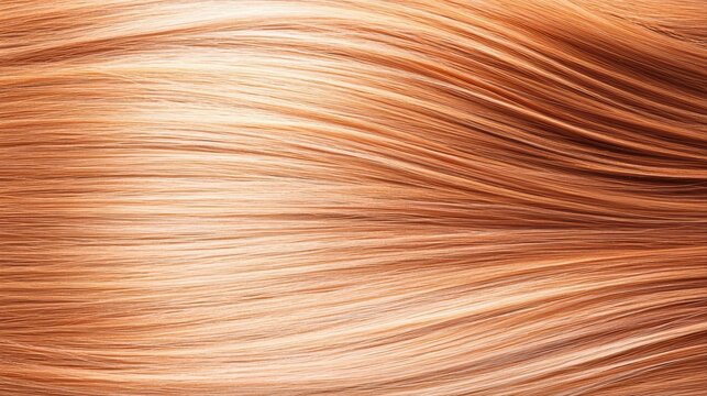 Smooth flowing copper hair texture close-up image