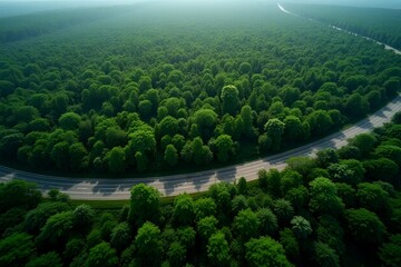 Highway Through Tropical Rainforest