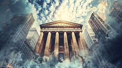 A central bank setting interest rates or managing money supply