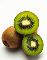 Obraz premium slice kiwi fruits isolated on white background