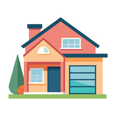 Cartoon house vector design illustration on white