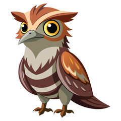 unique Potoo bird isolated on white background