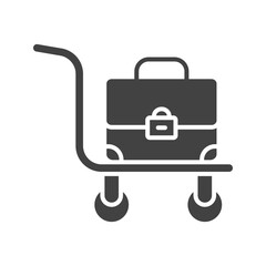 Luggage Cart icon vector image. Suitable for mobile apps, web apps and print media.