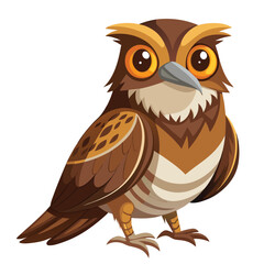 unique Potoo bird isolated on white background