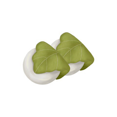 つるつるもちもちで美味しそうな柏餅のイラスト（複数）、端午の節句、こどもの日