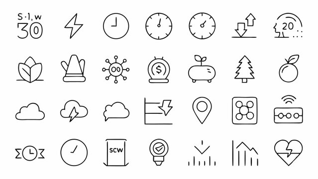 This beautiful pack of linear outline icons reflects the slow living theme suitable for digital calm interfaces mindfulness courses and relaxation inspired brand visuals