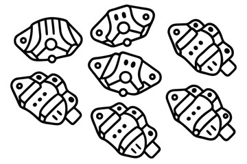 brake pedal line art design for modern vehicles