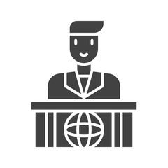 News Anchor icon vector image. Suitable for mobile apps, web apps and print media.