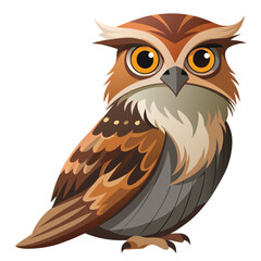 unique Potoo bird isolated on white background