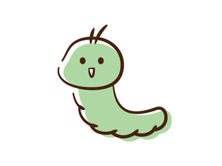 虫_手書き風_あおむし