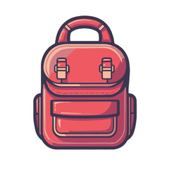 simple red backpack icon simple shapes vector 