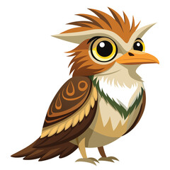 unique Potoo bird isolated on white background