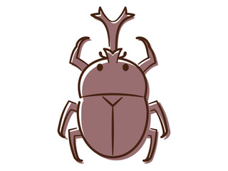 虫_手書き風_カブトムシ