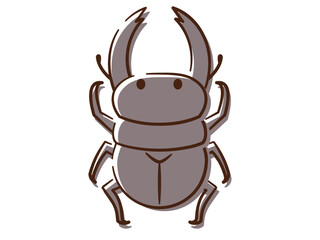 虫_手書き風_クワガタ