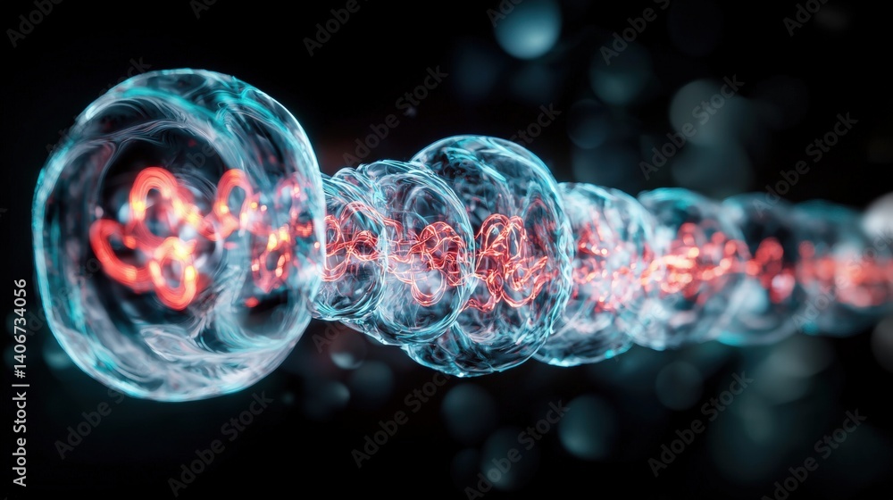 Poster exploring quantum mechanics energy wave propagation laboratory 3d visualization scientific environme
