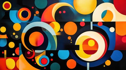 Obraz premium Abstract art; colorful geometric shapes; dynamic composition; use in design