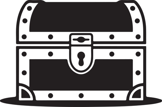 recommend clip art: Treasure chest vector silhouette icon illustration 