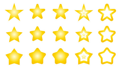 A set of various pop and cute stars