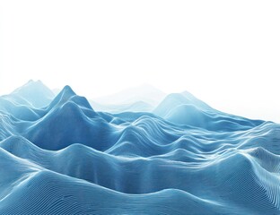 Obraz premium Abstract Blue Mountain Range: A Digital Landscape