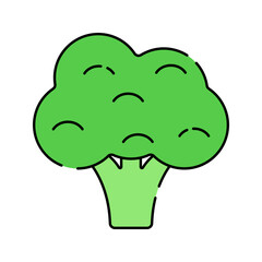 Broccoli Flat design style green broccoli icon symbolizing vegetables ideal for detox diet and plant based meal visuals