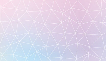 Triangles mosaic cover. For flyer, screen, business presentation. Vector illustration. Blur Sweet Dreamy Gradient Color Background.