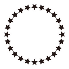 Round frame with black stars