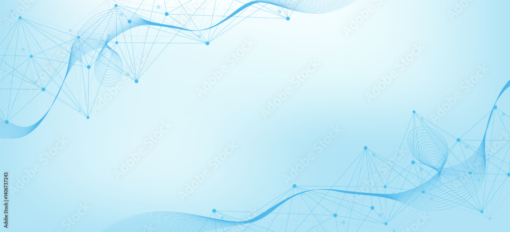 Poster global network connection website header or banner design. abstract background with connecting dots 