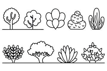 bush line art black and white natural beauty