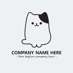 Cat illustration black and white for logo company vector image