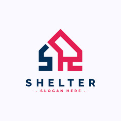 Shelter logo design template. Property logo vector