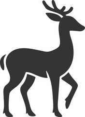Fototapeta premium Elegant Deer Silhouette with Antlers on Transparent Background