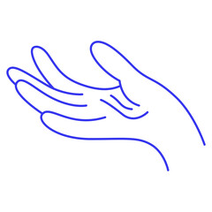 Open palm. Hand gesture doodle icon. Contour vector illustration