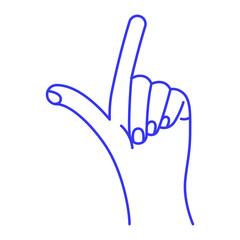 Obraz premium Hand gesture doodle icon. Contour vector illustration