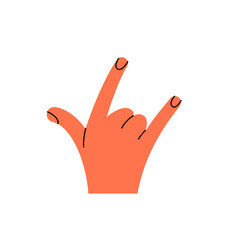 Obraz premium Hand gesture. Color trendy vector illustration. Index, middle, ring, little fingers and thumb