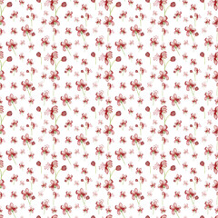 Watercolor seamless pattern with feijoa fruits, flowers, feijoa leaves. For printing on fabric, wallpaper, paper, curtains, prints, wrapping paper.